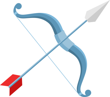 ok renk simgesi ile yay, illüstrasyon