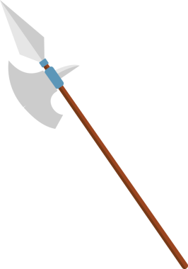 Karikatür Prensi Balta Silahı. Çizim Düz Tasarımı Şeffaf Arkaplanda İzole Edildi