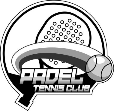 Padel Tenis Kulübü Grafik Logosu Tasarımı - Vektör El Çizimi Şeffaf Arkaplanda İzole Edildi