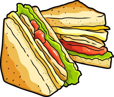 Peynirli sandviçlerin çizimi