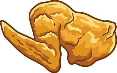 karikatür karalama kızarmış tavuk vektör çizimi 