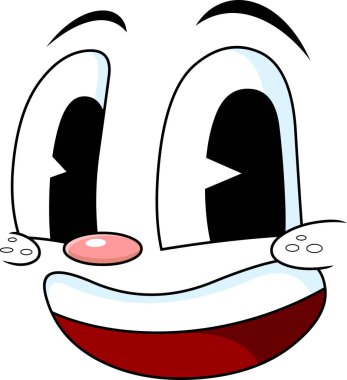 Bir çizgi film emoji yüzünün vektör çizimi 