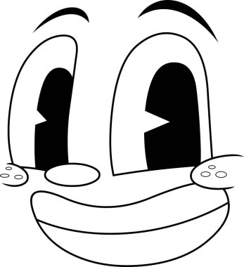 Bir çizgi film emoji yüzünün vektör çizimi 