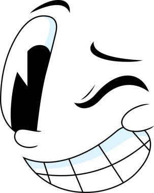 Bir çizgi film emoji yüzünün vektör çizimi 