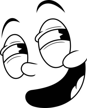 Bir çizgi film emoji yüzünün vektör çizimi 