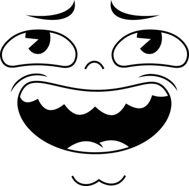 Bir çizgi film emoji yüzünün vektör çizimi 
