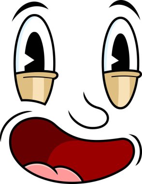 Bir çizgi film emoji yüzünün vektör çizimi 