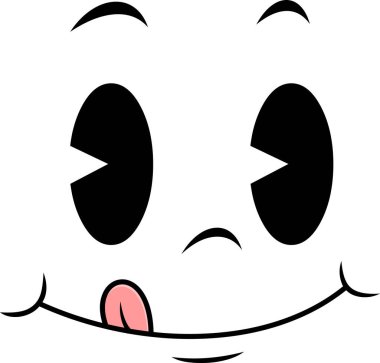 Bir çizgi film emoji yüzünün vektör çizimi 