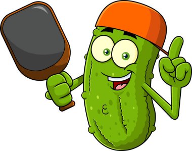 Komik Pickleball Maskot Karakteri Turuncu Şapka Giyiyor ve Yüzey Vektörü Elleri Çiziyor Şeffaf Arkaplanda İzole Edildi