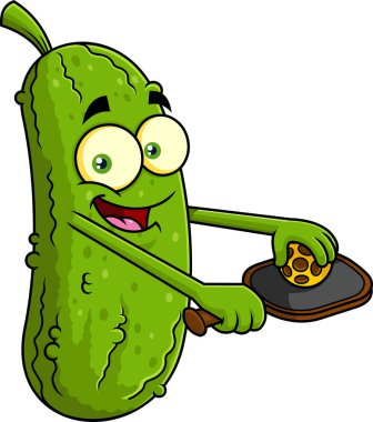 Komik Pickleball Çizgi Filmi Karakteri Raket ve Topu Hizmet Etme Konumunda Tutuyor Vektör El Çizimi Resimleri Şeffaf Arkaplanda İzole Edildi