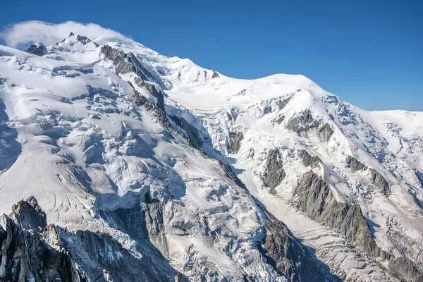 Montagne Innevate Aiguille Midi Mont Blanc Chamonix Francia — Foto Stock