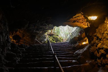 Japonya 'daki Fuji Ulusal Parkı' ndaki Narusawa Buz Mağarası.