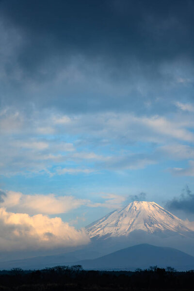 View of Mount Fuji in close up
