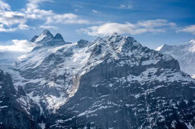Baharda Wetterhorn ve Mattenberg, Grindelwald, Berner Oberland, Bern Kantonu, İsviçre