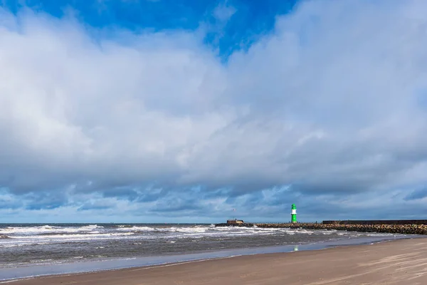 Strand Moedervlek Aan Oostzee Warnemuende Duitsland — Stockfoto