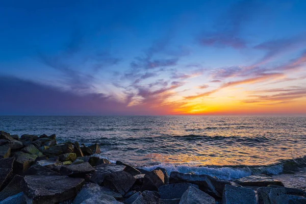 Oostzee Met Zonsondergang Het Eiland Hiddensee Duitsland — Stockfoto