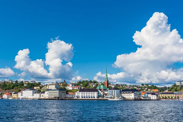 Vista Para Cidade Arendal Noruega Imagens Royalty-Free
