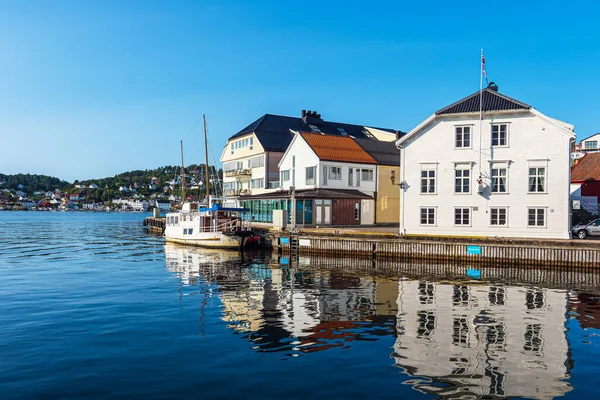 Utsikt Mot Staden Arendal Norge Stockbild