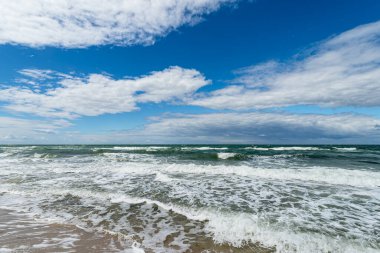 Waves on the Baltic Sea coast on the peninsula Fischland-Darss, Germany.