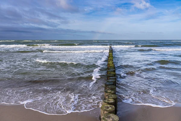 Groynes Costa Mar Báltico Graal Mueritz Alemanha — Fotografia de Stock