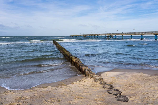 Groynes Muelle Orilla Del Mar Báltico Graal Mueritz Alemania —  Fotos de Stock