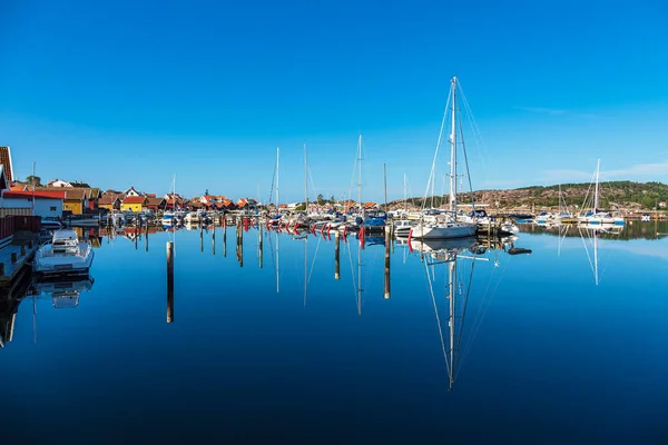 Harbor Boats City Fjaellbacka Sweden — Stock Photo, Image