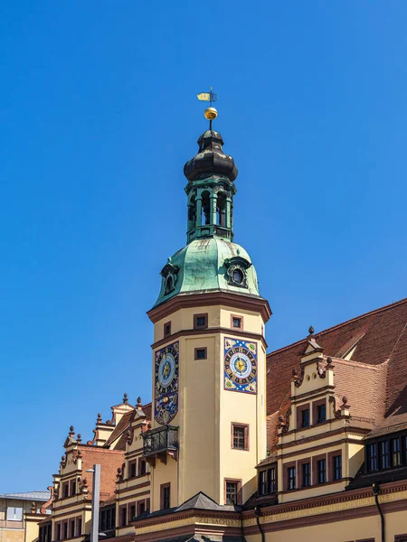 Turm Des Alten Rathauses Leipzig Deutschland — Stockfoto