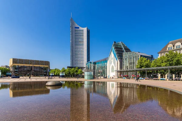 Blick Über Den Augustusplatz Leipzig Deutschland Stockfoto