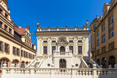 Almanya 'nın Leipzig kentindeki Alte Boerse binasına bakın..