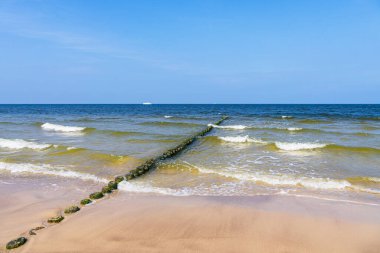 Groyne, Almanya 'nın Bansin kentinde Baltık Denizi kıyısında.