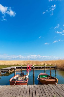 Fishing boats in the port of Ahrenshoop, Germany. clipart