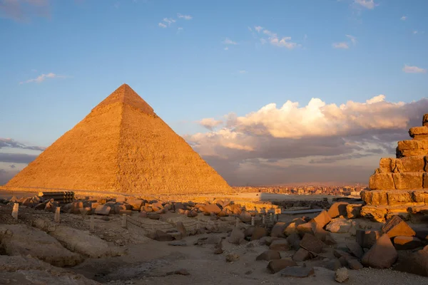 Cairo City Awesome Pyramid Khafre Chephren Giza Second Tallest Second — Fotografia de Stock
