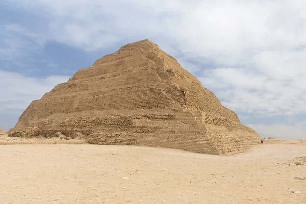 Djoser Piramidi Veya Djeser Zoser Mısır Saqara Mezarlığında Memphis Harabelerinin — Stok fotoğraf