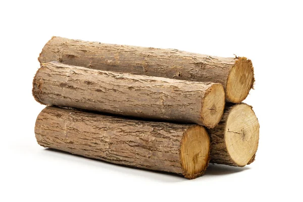 Several Cut Willow Logs Isolated White Background — Stock Photo, Image