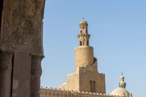 Spiraal Minaret Van Moskee Van Ibn Tulun Een Van Oudste Stockfoto