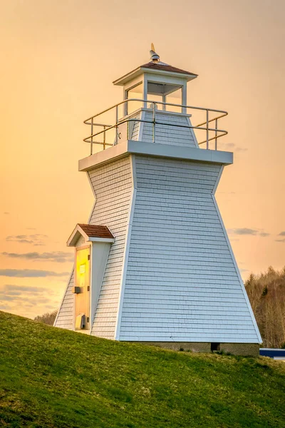 Canso Canal Lighthouse Photographed Sunset Lighthouse Assists Ships Boats Navigate Royalty Free Stock Photos