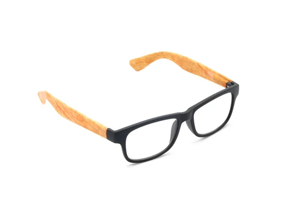 Pair Modern Eyeglasses Photographed White Background Stock Photo