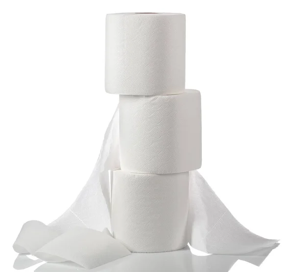 Rotoli Asciugamani Carta Sono Isolati Uno Sfondo Bianco — Foto Stock
