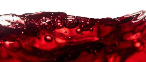 Červené Víno Izolované Bílém Pozadí Abstraktní Šplouchání Makro Snímek — Stock fotografie