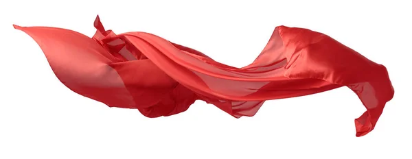 光滑雅致的红色透明布 隔离在白色的背景上 飞行织物的结构 — 图库照片