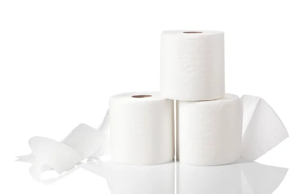 Rolls Paper Towels Isolated White Background — Stock fotografie
