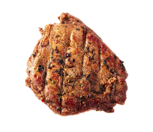 Grillezett Borda Marhahús Steak Izolált Fehér Alapon — Stock Fotó