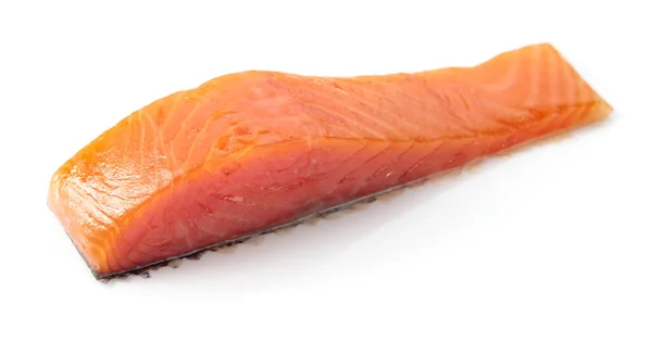 Raw Salmon Piece Isolated White Background — Foto de Stock