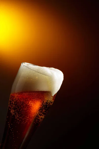 Birra Bicchiere Alto Copia Spazio — Foto Stock