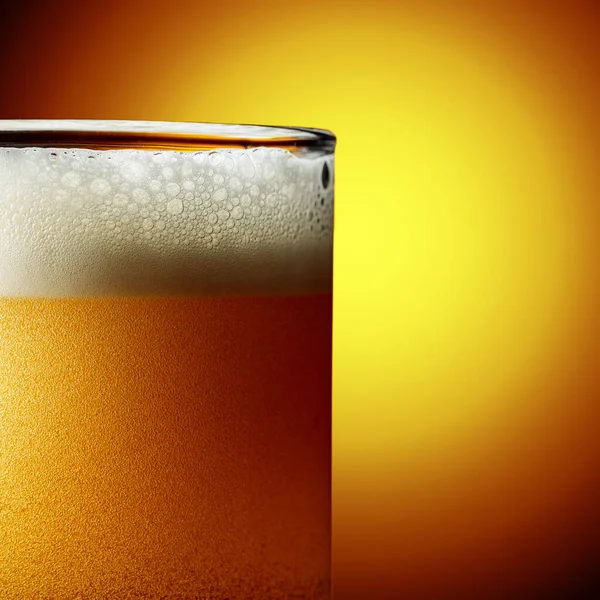 Glass Tasty Beer Foam Closeup Copy Space — Stock Photo, Image
