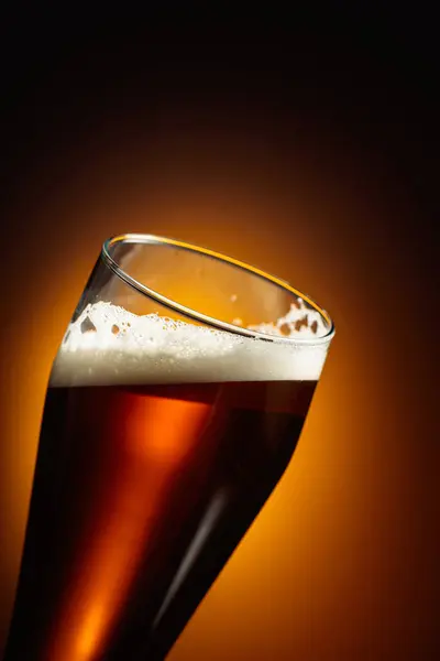 Bier Einem Hohen Glas Kopierraum — Stockfoto