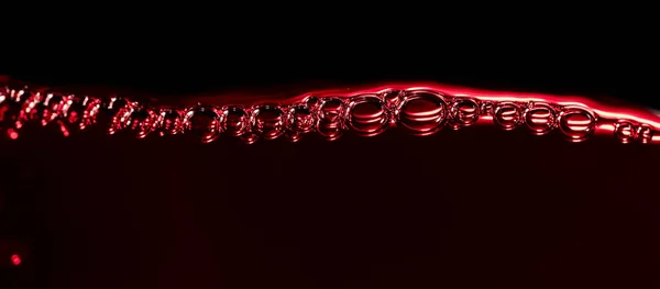 Red Wine Black Background Abstract Splashing Macro Shot Copy Space — Stock Photo, Image