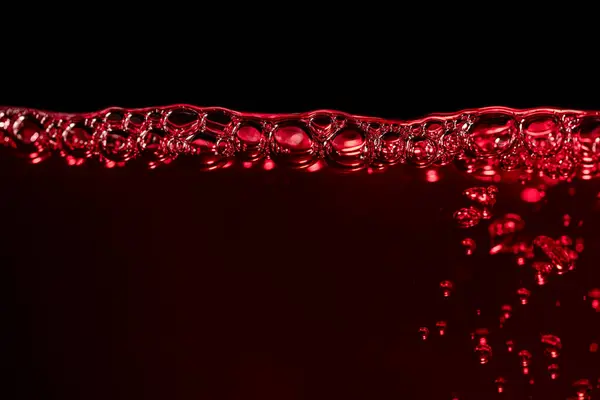 Red Wine Black Background Abstract Splashing Macro Shot Copy Space — Stock Photo, Image