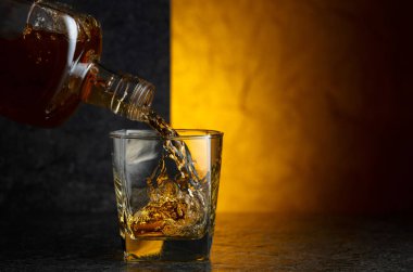 Şişeden bardağa viski dökmek. Boşluğu kopyala.