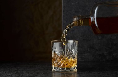 Şişeden bardağa viski dökmek. Boşluğu kopyala.